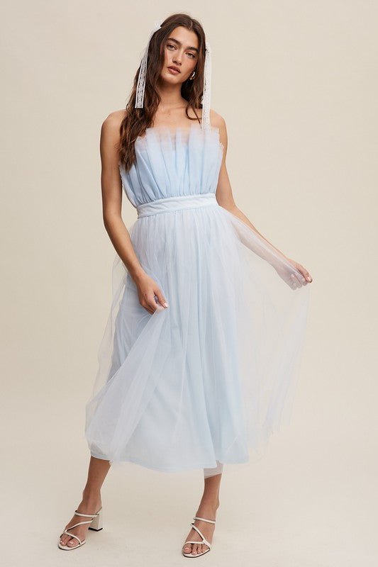 Paper Bag Frill Tulle Maxi Dress - MOD&SOUL - Contemporary Women's Clothing
