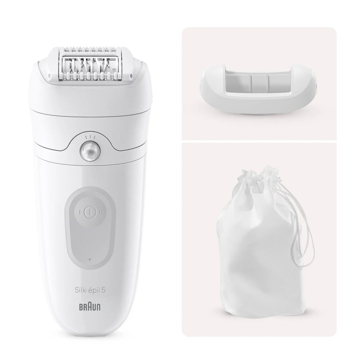 Braun Silkepil 5 5-011 Epilatore Elettrico Senza Filo Bianco MicroGrip Wet & Dry