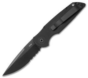 Protech TR-3 Tactical Response Automatic Knife Left-Handed (3.5" Black Serr) L3 - GearBarrel.com