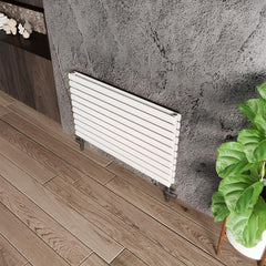 Reina Nevah Single Horizontal Steel Radiator 295 x 1400 - White