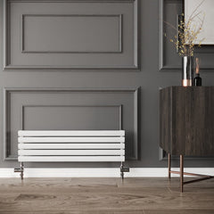 Reina Nevah Single Horizontal Steel Radiator 295 x 1400 - White