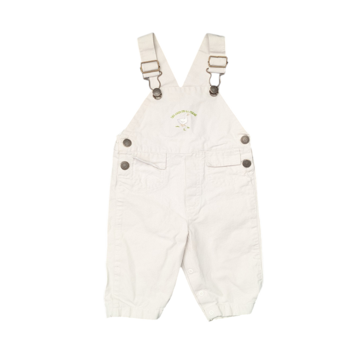 Jacadi Linen ‘Les Amis De La Ferme’ Overalls