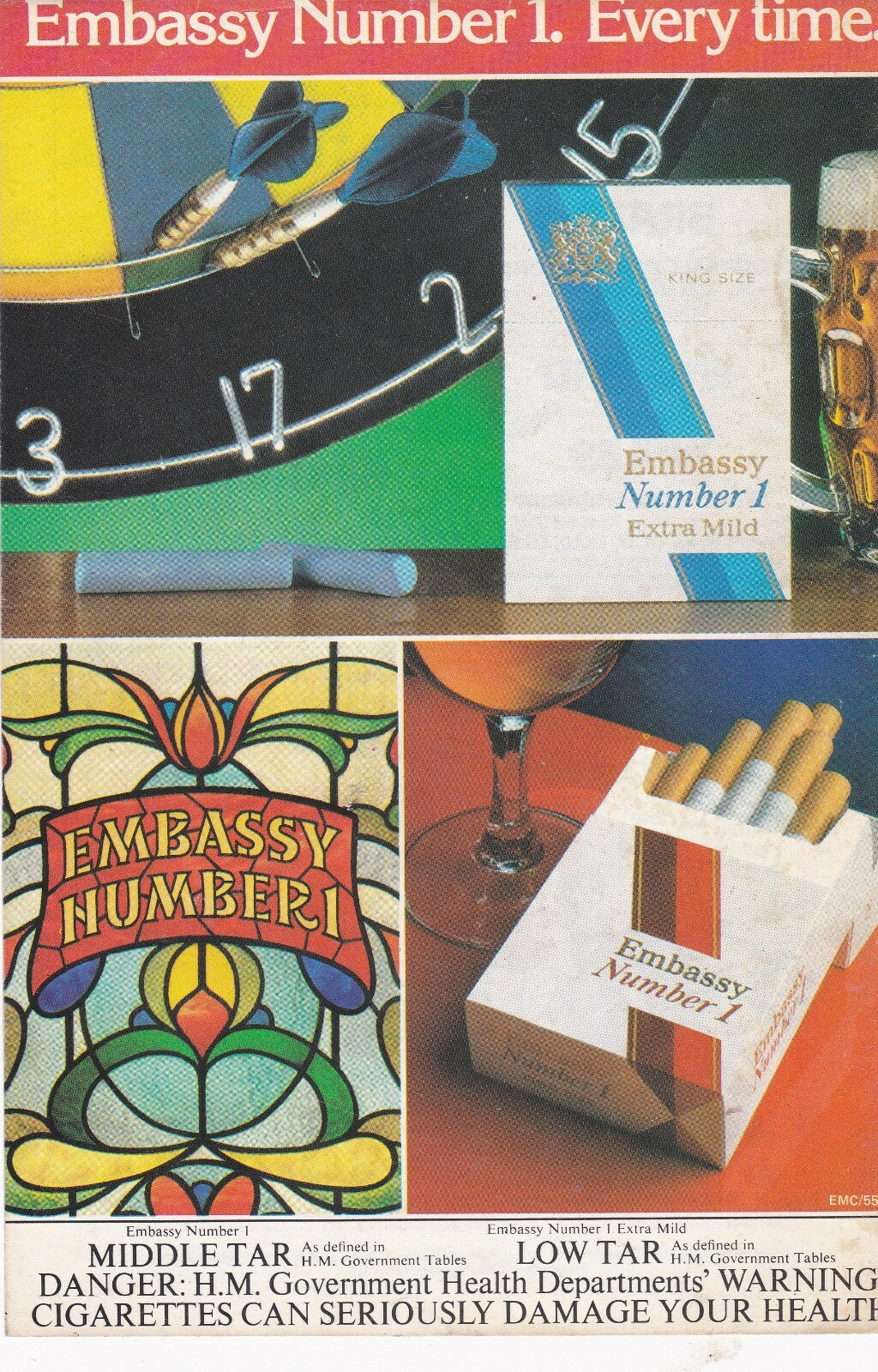 Vintage 1981 Advert. EMBASSY Number 1 One Cigarettes
