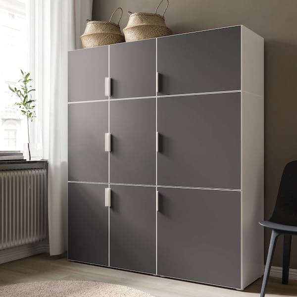 Ikea SKATVAL - Door with hinges, dark grey, 40x40 cm