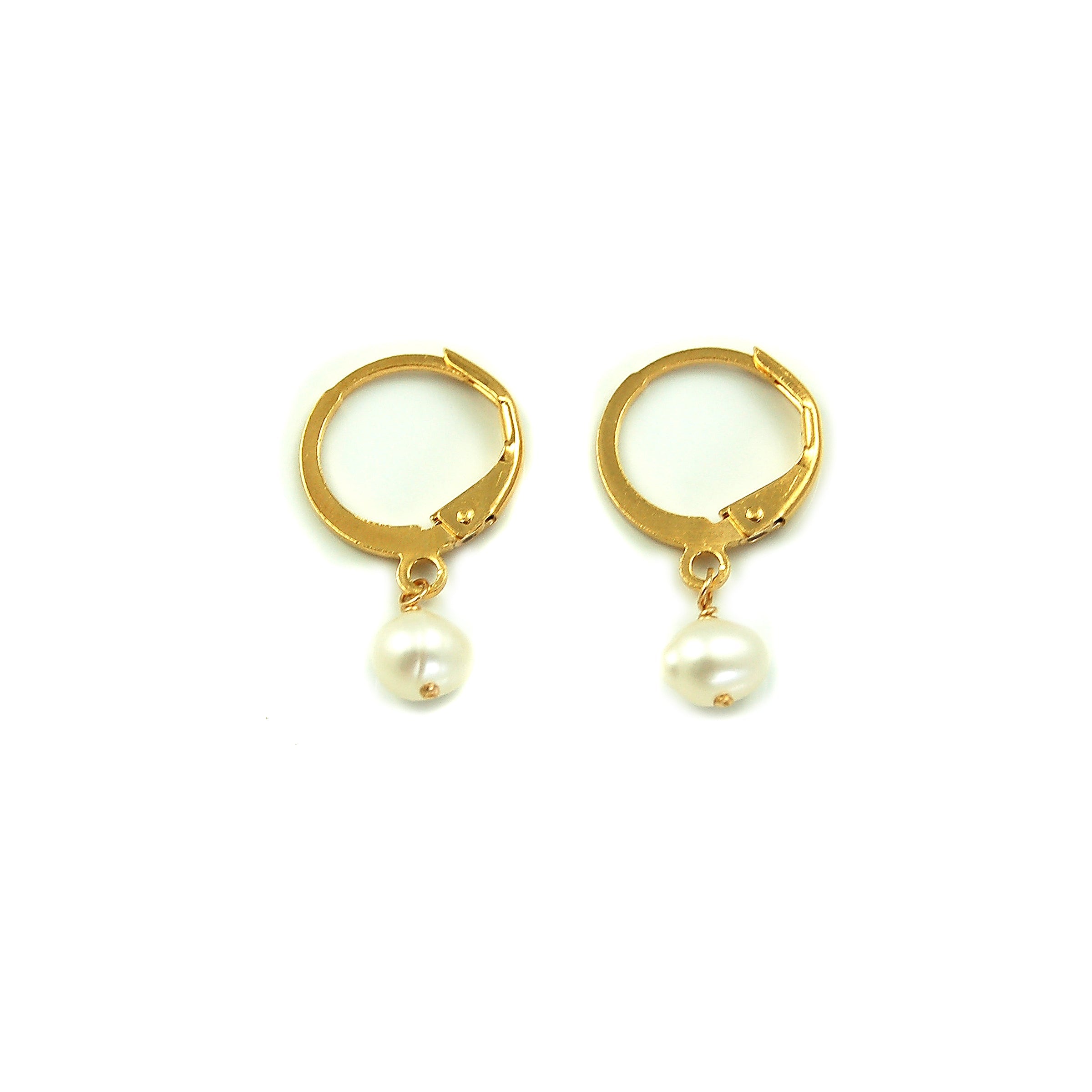 Small Pearl Hoops