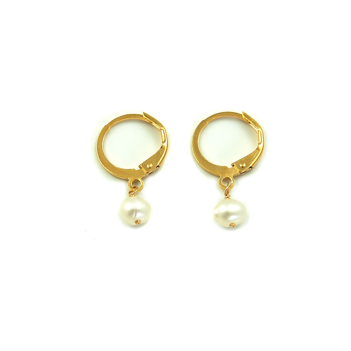 Small Pearl Hoops