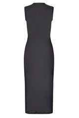 Stine Goya - 2244 Stocking Jersey, Elastic Tank Crewneck Dresssg-aw25-d104-2244 - Melting Flowers