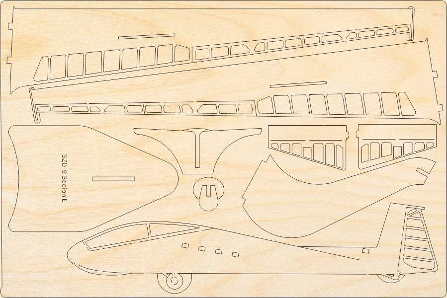 SZD-9 Bocian Modellflugzeug Bausatz aus Holz