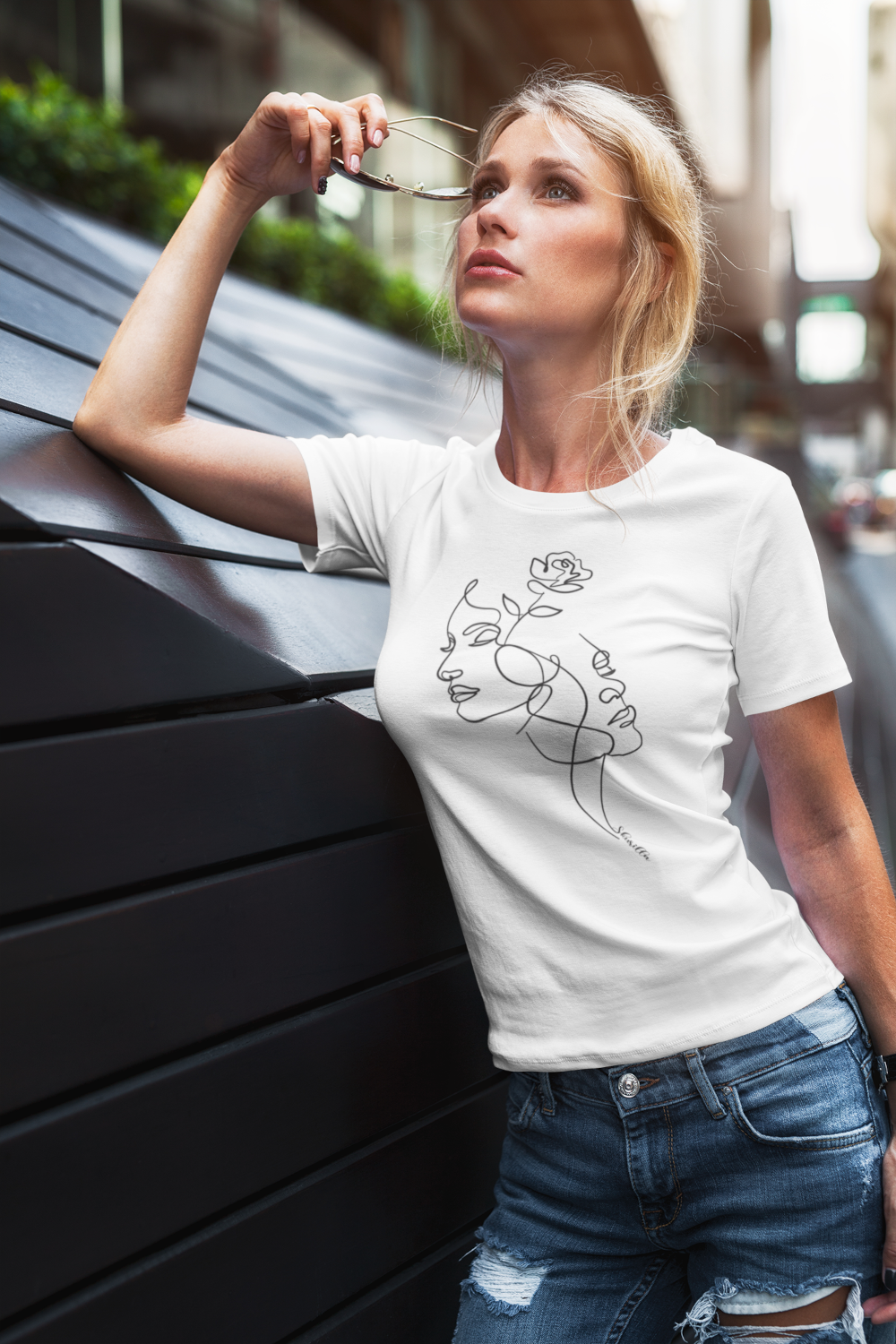 DAMEN T-SHIRT #LINEART