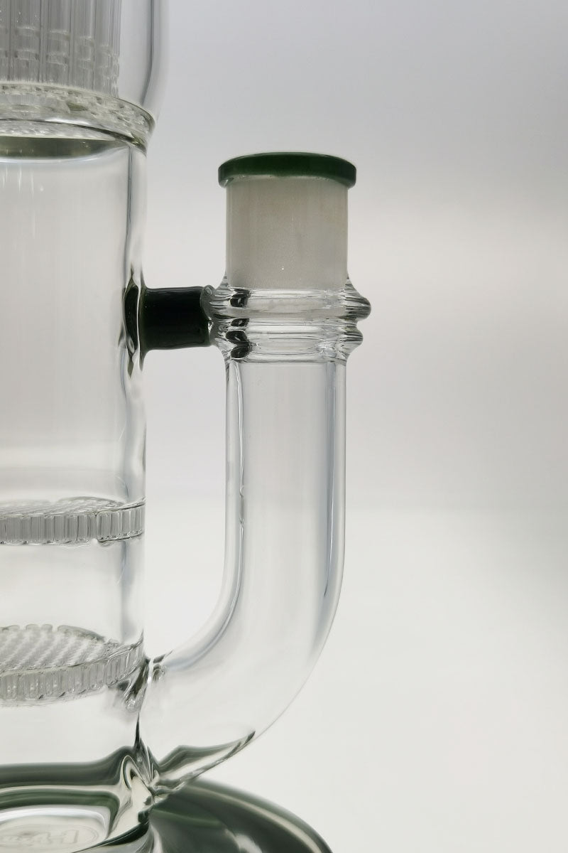 Close-up of TAG 22" Double Honeycomb Bong with 34 Arm Tree Percolator and 18MM Female Joint