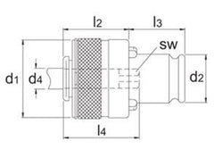 Tappot Gr.3 met slip M27 DIN376 (20.0x16.0)