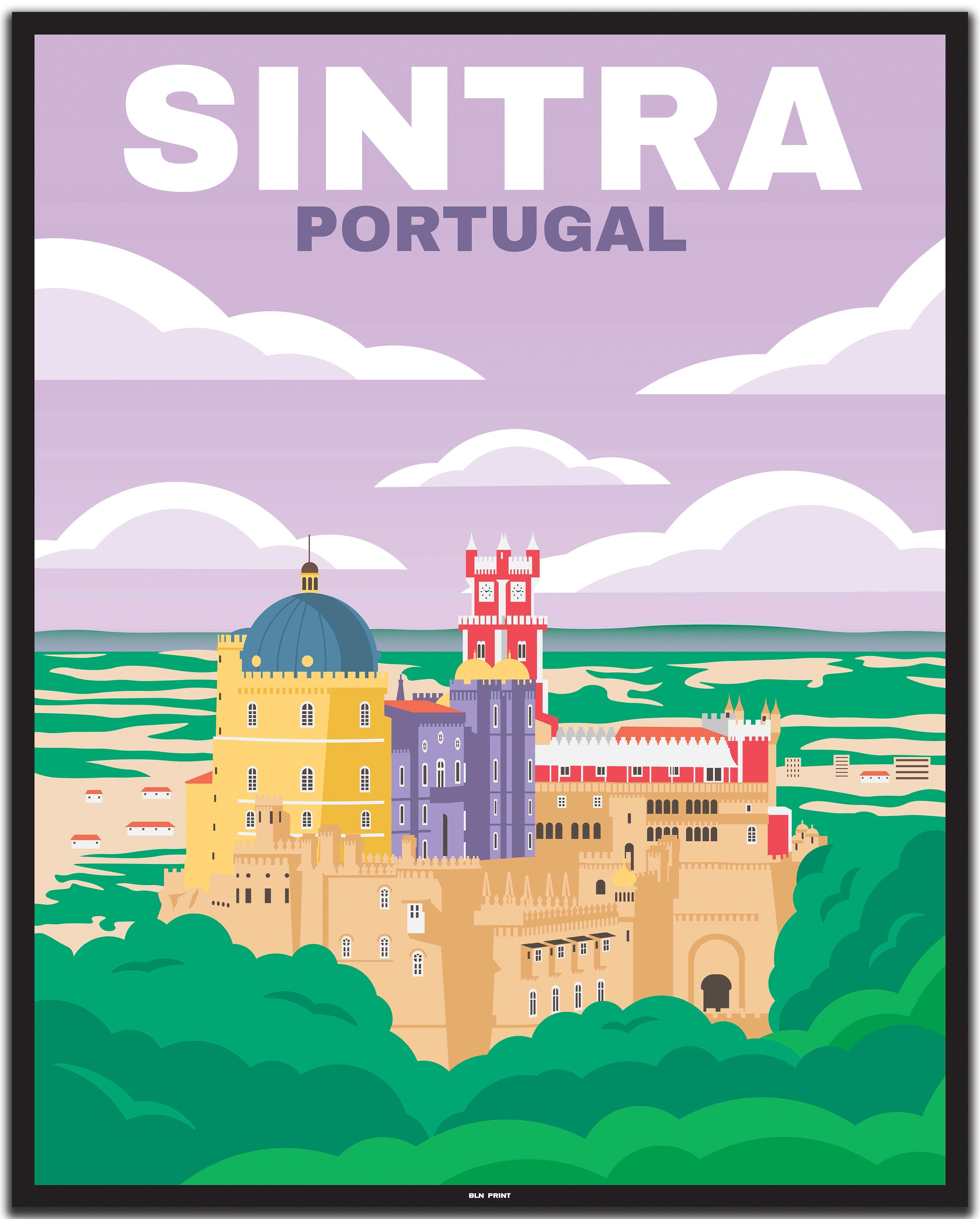 vintage travel poster lissabon #40x50cm-schwarzer-farbrand