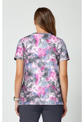 Tie Dye Petals Cherokee Achieve Scrubs V Neck Top CK00010 TYPL - Scrubs Select