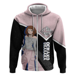 Ochako Uraraka My Hero Academia Zip Hoodie Anime Grunge Splatter Graphic Style