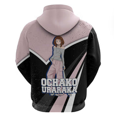 Ochako Uraraka My Hero Academia Zip Hoodie Anime Grunge Splatter Graphic Style