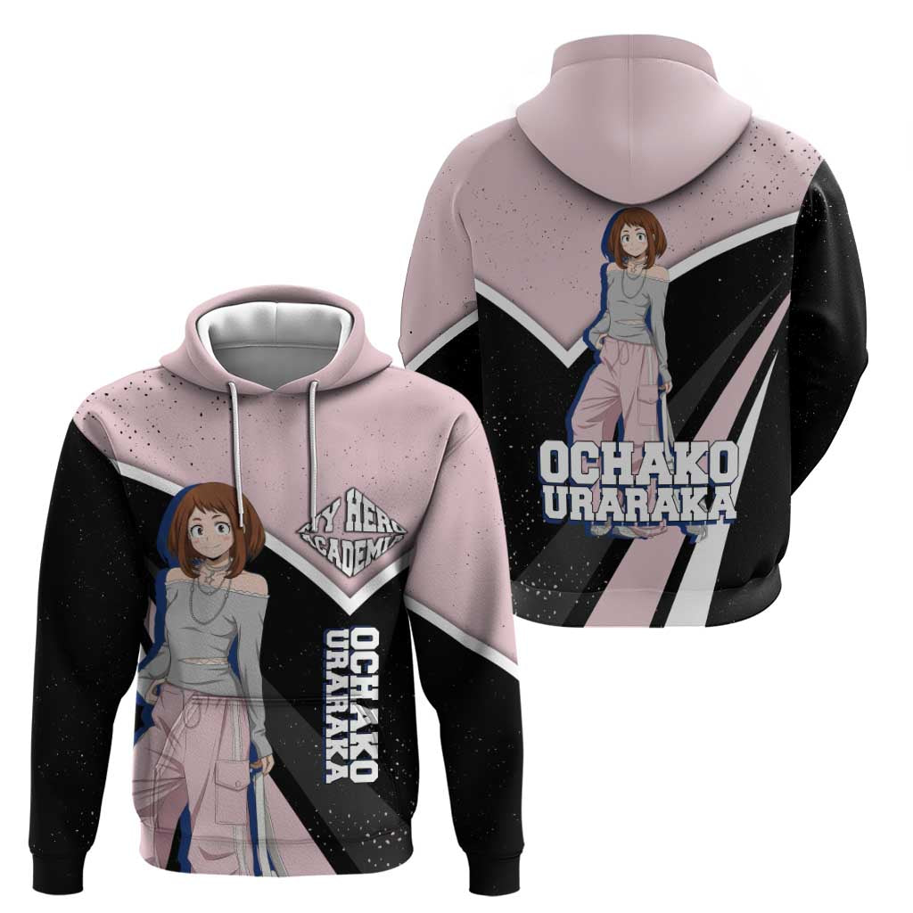 Ochako Uraraka My Hero Academia Zip Hoodie Anime Grunge Splatter Graphic Style