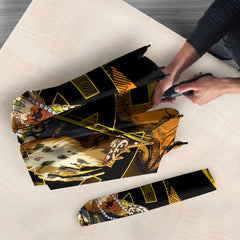 Trafalgar Law One Piece Yellow and Black Theme Umbrella with Jolly Roger Symbol and Manga Panel Design - The Mazicc
