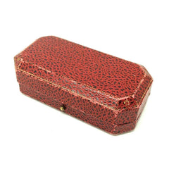 Vintage 1920s Art Deco Red Leather English Jewellery Box