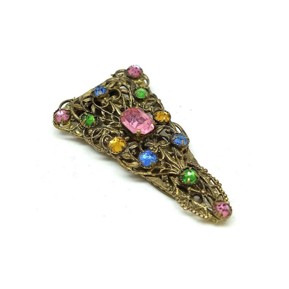 Vintage 1930s Czech Multicoloured Dress Clip