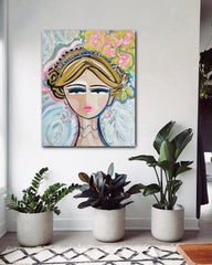 Warrior Girl Portrait on Paper or Canvas, "Estelle"
