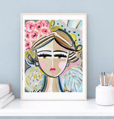 Warrior Girl Portrait on Paper or Canvas, "Leelah"