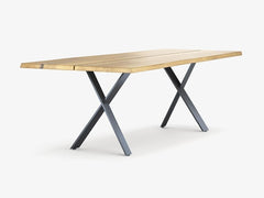 Baumtisch Eiche massiv inkl. Gestell, 200 cm | Unikat 4220