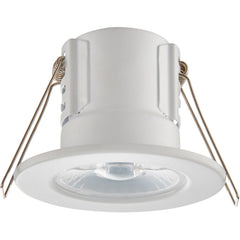 Tool-less Recessed Bathroom IP65 Downlight - 4W Cool White LED - Matt White - LoopsDirect